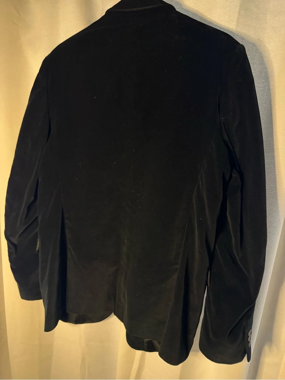 WD.NY Black Velvet Two-Button Blazer Jacket Size XL